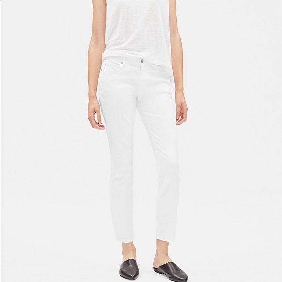 Eileen Fisher Pants - Eileen Fisher White Organic Cotton Skinny Jeans